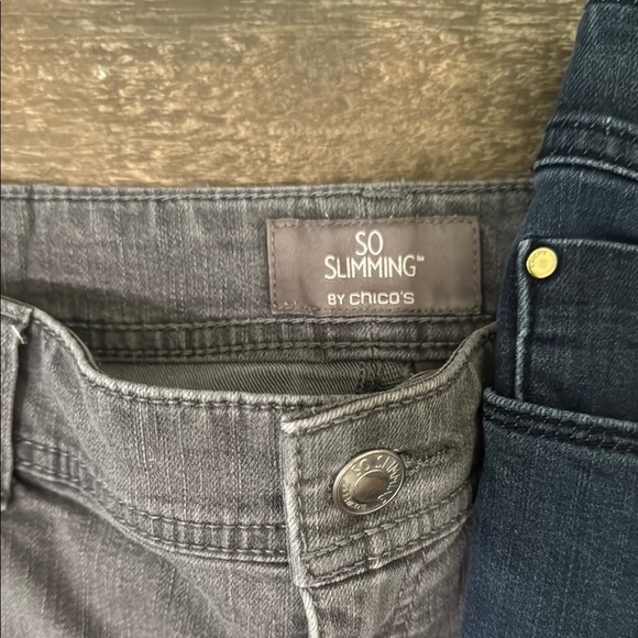 Chico's Ankle Cropped Jeans set of 3 pairs in Blue and Gray - Picture 2 of 16